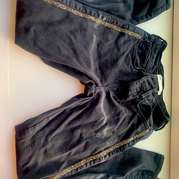 Zara Denim - Zara skinny glitter jeans with side details. Size 2